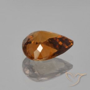 Zircão Laranja médio-escuro Natural 1.98ct, Formato de pêra, VVS-VS