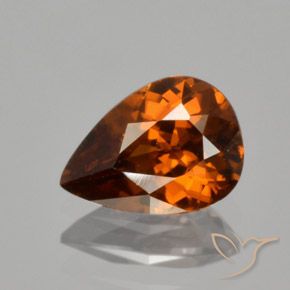 zircônia laranja 1,73 quilates, pera cortada do Camboja de 8,5 x 6,1 mm, Photo A
