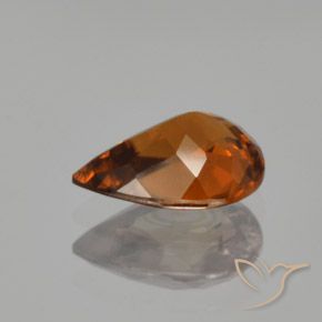 Zircão Laranja Marrom Profundo Natural 1.73ct, Formato de pêra, VVS