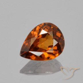 1.43ct Natural Laranja Marrom Profundo Zircão, Formato de pêra, VVS