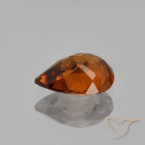 Zircão Laranja Marrom Profundo Natural 1.43ct, Formato de pêra, VVS