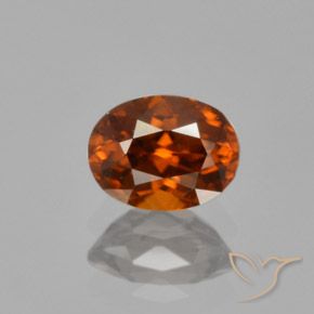 1.22ct Natural laranja avermelhado Zircão, oval, VVS