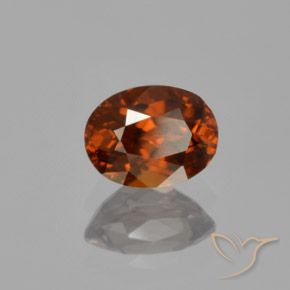 Zircão laranja avermelhado Natural 1.22ct, oval, VVS