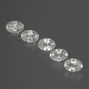 Pedras preciosas de zircão branco natural de  ct, corte oval, VVS-VS