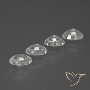 Pedras preciosas de Zircão Branco natural de 2.91 ct, oval, VVS-VS