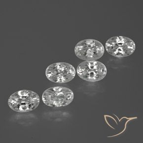 3.77ctw Natural Branco Zircão, oval, VVS-VS
