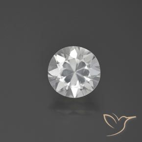 1.49ct Natural Branco Zircão, Redondo, VVS-VS