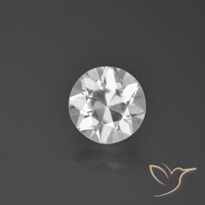 1.60ct Natural Branco Zircão, Redondo, VVS