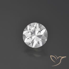 Zircão Branco Natural 1.60ct, Redondo, VVS