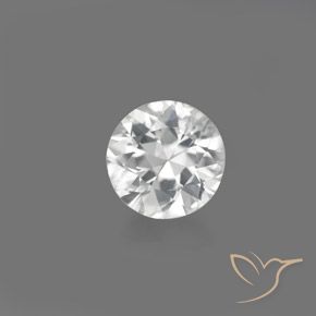 Zircão branco natural 1,36ct, corte redondo, VVS-VS