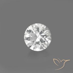 Zircão branco natural 1,36ct, corte redondo, VVS-VS