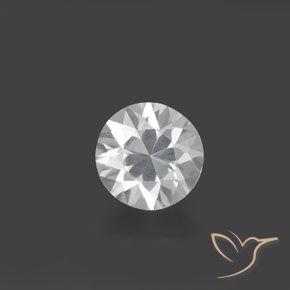 1.55ct Natural Branco Zircão, Redondo, VVS-VS