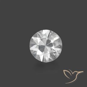 Zircão Branco Natural 1.55ct, Redondo, VVS-VS
