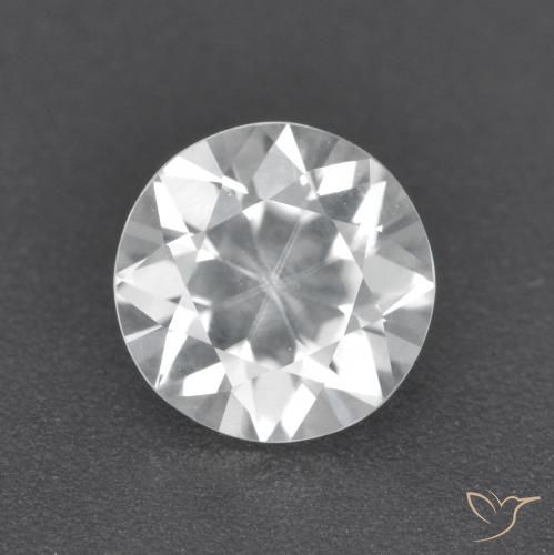1.61ct Natural Branco Zircão, Redondo, VVS-VS
