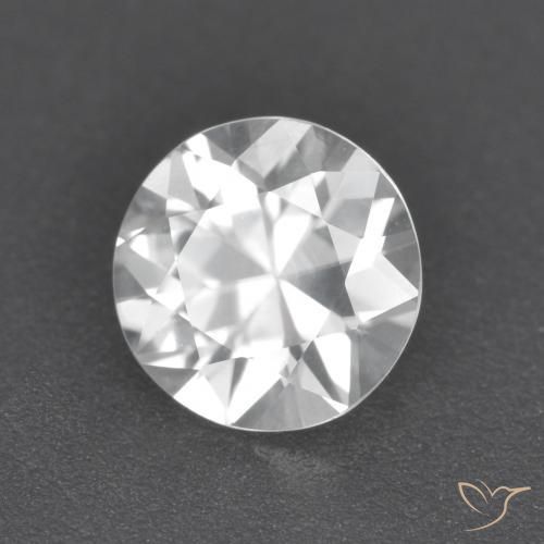 Zircão Branco Natural 1.61ct, Redondo, VVS-VS