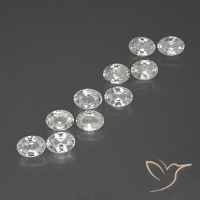 12.03ctw Natural Branco Zircão, oval, VS