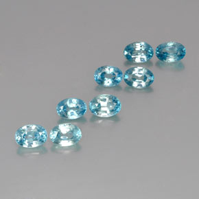 Pedras preciosas de Zircão Azul natural de 9.50 ct, Corte Oval, VS