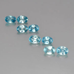 Pedras preciosas de Zircão Azul natural de 9.50 ct, Corte Oval, VS