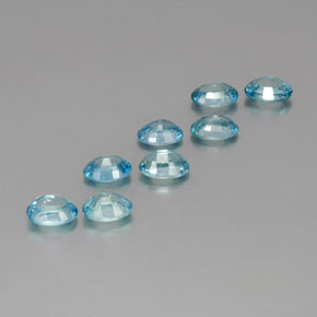Pedras preciosas de Zircão Azul natural de 9.50 ct, Corte Oval, VS