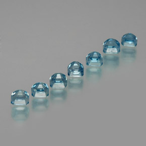 Pedras preciosas de zircão azul natural de  ct, corte esmeralda, VS