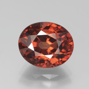 Zircão laranja natural 6,45ct, corte oval, VVS-VS