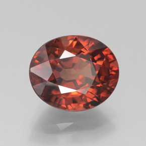 Zircão laranja natural 6,45ct, corte oval, VVS-VS