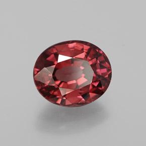 Zircão vermelho natural 2,65ct, corte oval, VVS