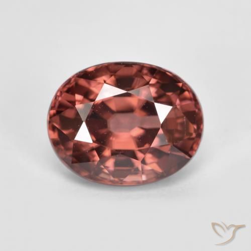 Zircônia vermelha de 2,92 quilates, corte oval de 8,4 x 6,7 mm da Tanzânia, Photo A