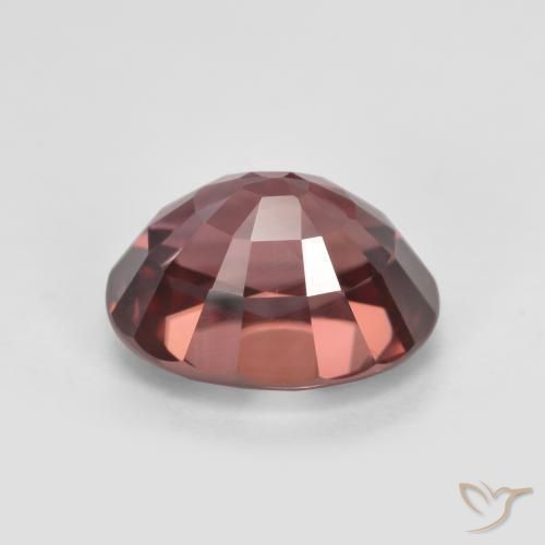 Zircão Vermelho médio-escuro Natural 2.92ct, oval, VS