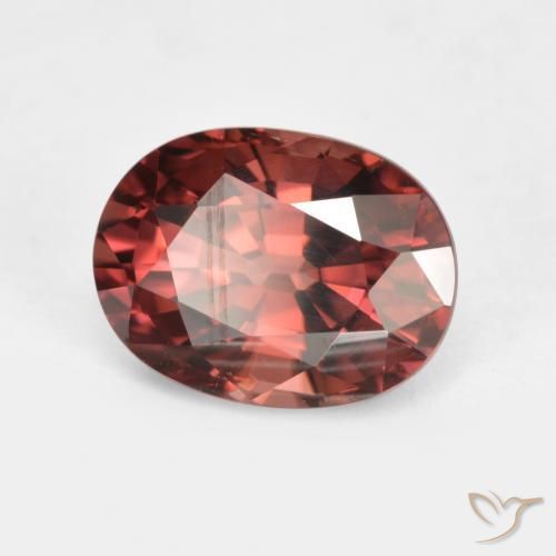 Zircão Merlot tinto Natural 2.96ct, oval, VS