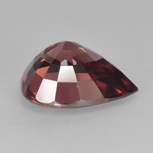Zircão vermelho natural 2,75ct, formato de pêra, VVS