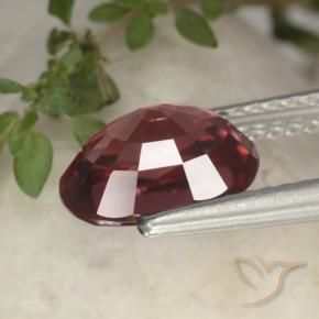 Zircão vermelho natural 3,10ct, corte oval, VVS