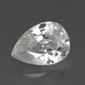 Zircão Branco Natural 12.35ct, Formato de pêra, VVS