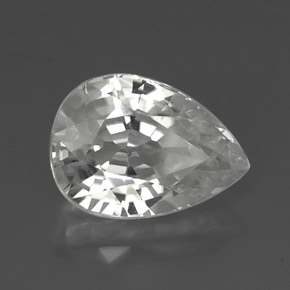Zircão Branco Natural 12.35ct, Formato de pêra, VVS