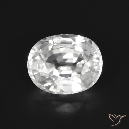 3.04ct Natural Branco Zircão, oval, VVS-VS