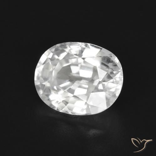 Zircão Branco Natural 3.04ct, Corte Oval, VVS-VS