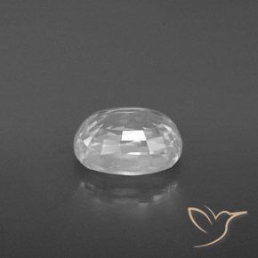 Zircão Branco Natural 3.35ct, oval, VVS-VS