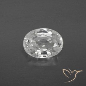 3.21ct Natural Branco Zircão, oval, VS