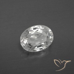 Zircão Branco Natural 3.21ct, oval, VS