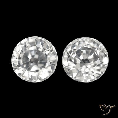 Pedras preciosas de Zircão Branco natural de 4.19 ct, Redondo, VVS