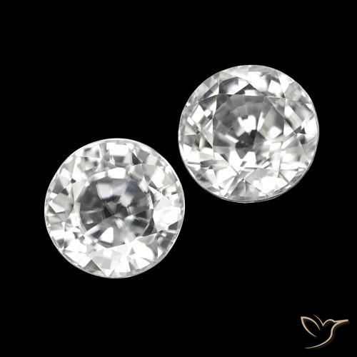 Pedras preciosas de Zircão Branco natural de 4.19 ct, Redondo, VVS