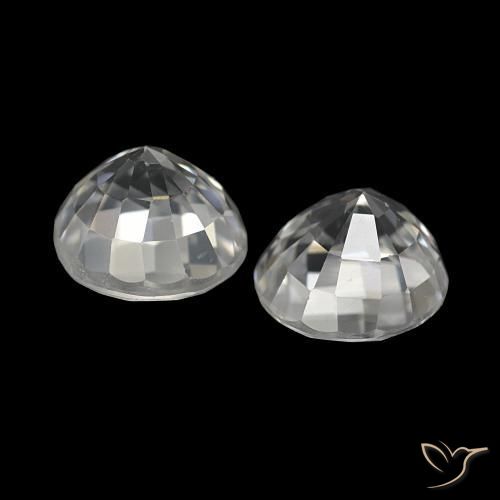 Pedras preciosas de Zircão Branco natural de 4.19 ct, Redondo, VVS
