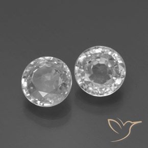 4.79ctw Natural Branco Zircão, Redondo, VVS