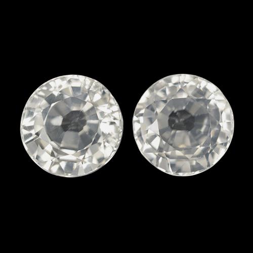 Pedras preciosas de Zircão Branco natural de 4.22 ct, Redondo, VVS-VS