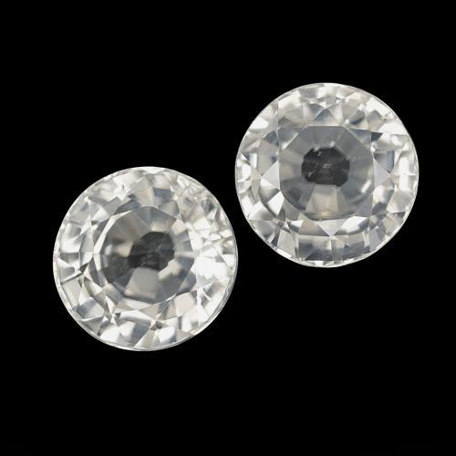 Pedras preciosas de Zircão Branco natural de 4.22 ct, Redondo, VVS-VS