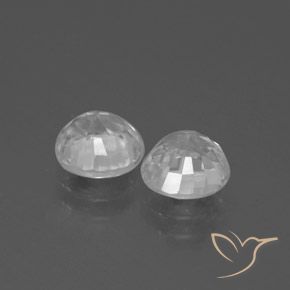 Pedras preciosas de Zircão Branco natural de 4.46 ct, Redondo, VVS