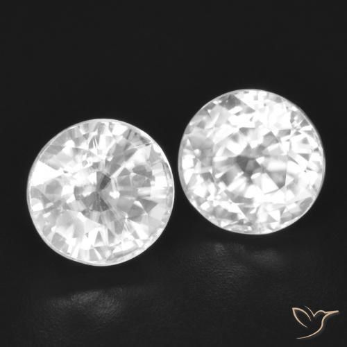 Pedras preciosas de Zircão Branco natural de 4.31 ct, Redondo, VVS-VS