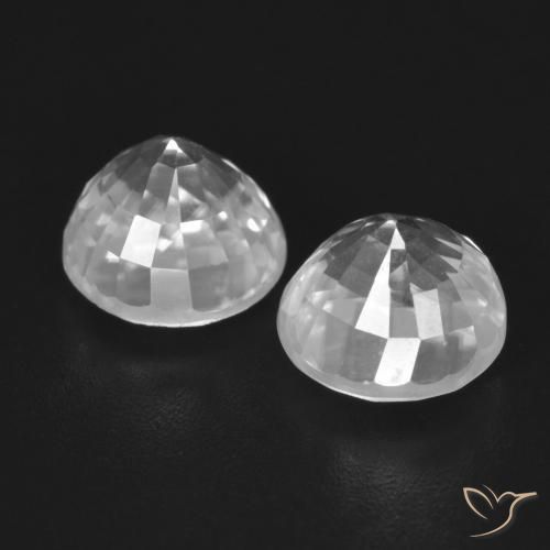 Pedras preciosas de Zircão Branco natural de 4.31 ct, Redondo, VVS-VS