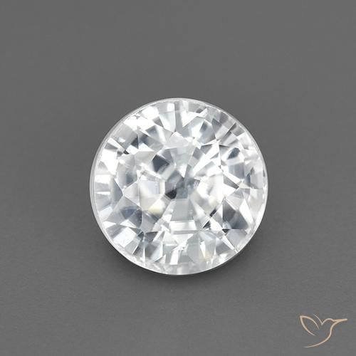 2.28ct Natural Branco Zircão, Redondo, VVS-VS