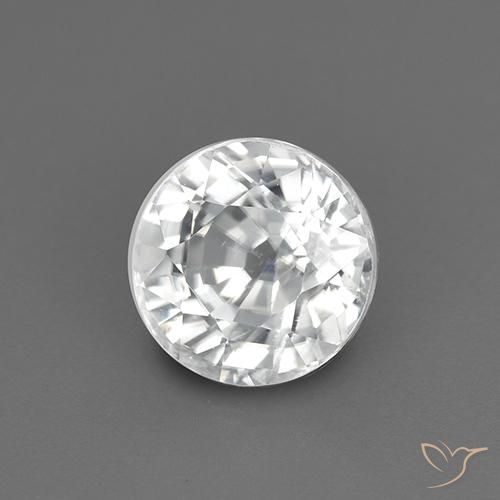 Zircão Branco Natural 2.28ct, Redondo, VVS-VS